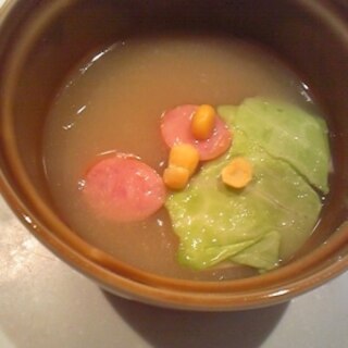 コーン風味のミルク味噌スープ★